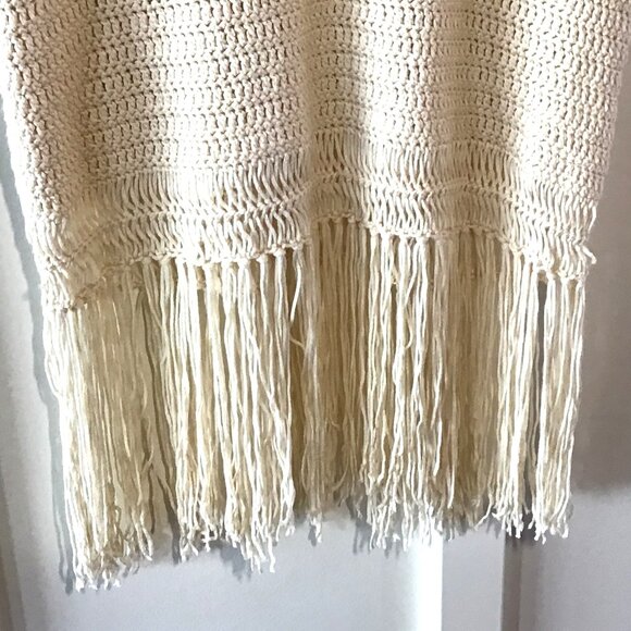 Cloud Chaser Tank Top Knit Fringe Boho Style Crochet - Picture 6 of 7